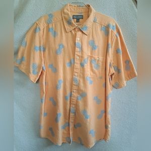 Mens Falls Creek Orange Summer Button Down Shirt